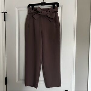 ARITZIA WILFRED Jallade Tie Waist Crepe Trouser Pants in Shitake Size 0